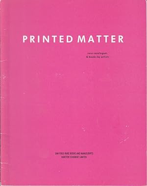 Bild des Verkufers fr Printed Matter; rare catalogues and books by artists zum Verkauf von William English Rare Books