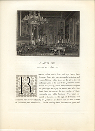 THE RECEPTION ROOM AT WINDSOR CASTLE WITH CLOSEUP VIEW,1896 PHOTOGRAVURE OVER 100 YEARS OLD