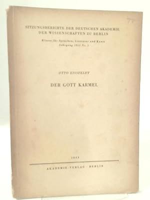Image du vendeur pour Der Gott Karmel mis en vente par World of Rare Books