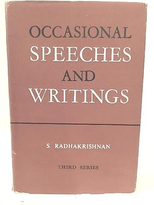 Bild des Verkufers fr Occasional Speeches and Writings (Third Series) zum Verkauf von World of Rare Books