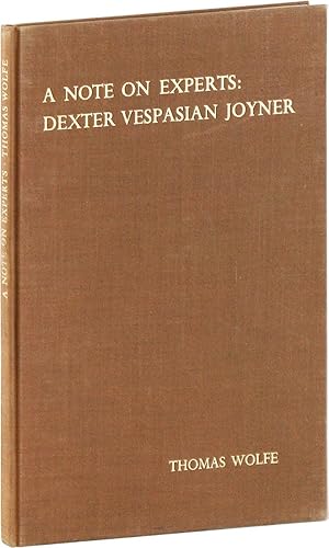 A Note on Experts: Dexter Vespasian Joyner