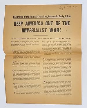 Keep America out of the imperialist war! Declaration of the National Committee Communist Party, U...