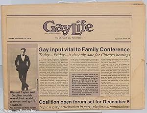 Imagen del vendedor de GayLife: the Midwest gay newsleader; vol. 5, #24, Friday, Nov. 30, 1979: Gay Input Vital to Family Conference a la venta por Bolerium Books Inc.