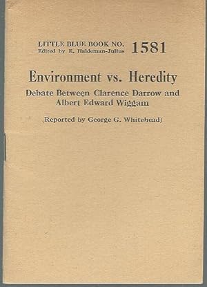Imagen del vendedor de ENVIRONMENT VS. HEREDITY Debate between Clarence Darrow and Albert Edward Wiggam a la venta por Gibson's Books