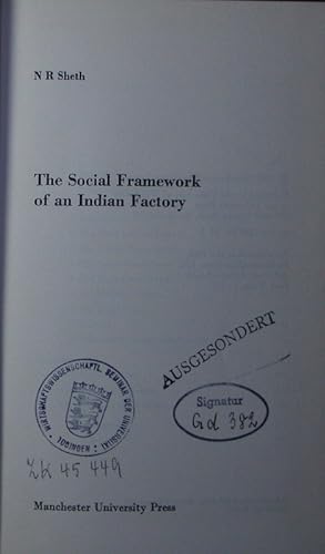 Seller image for The social framework of an Indian factory. for sale by Antiquariat Bookfarm