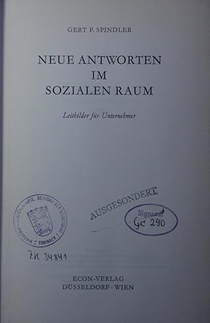 Seller image for Neue Antworten im sozialen Raum. Leitbilder fr Unternehmer. for sale by Antiquariat Bookfarm