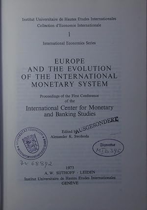 Bild des Verkufers fr Europe and the evolution of the international monetary system. zum Verkauf von Antiquariat Bookfarm