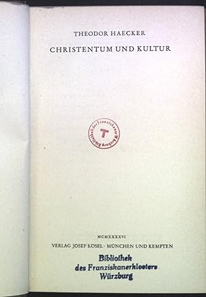 Bild des Verkufers fr Christentum und Kultur zum Verkauf von books4less (Versandantiquariat Petra Gros GmbH & Co. KG)