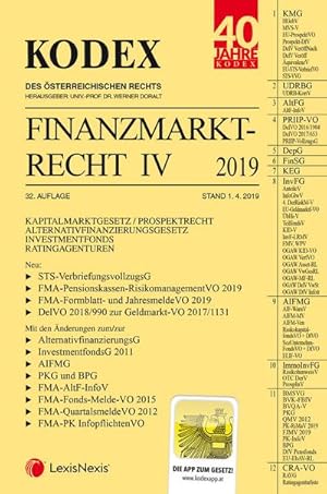 Imagen del vendedor de KODEX Finanzmarktrecht Band IV 2019: KMG/InvFG AIFMG/AltFG/RatAG a la venta por Rheinberg-Buch Andreas Meier eK