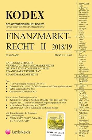 Imagen del vendedor de KODEX Finanzmarktrecht Band II 2018/19: KMG/InvFG//RatingAgVO a la venta por Rheinberg-Buch Andreas Meier eK