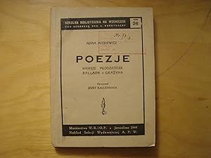 Seller image for Poezje. Wiersze mlodziencze. Ballady. Grazyna for sale by Polish Bookstore in Ottawa