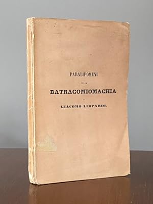 Immagine del venditore per Paralipomeni della batracomiomachia. venduto da Gabriele Maspero Libri Antichi