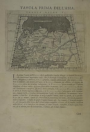 Tabula Asiae I. Tavola prima dell'Asia. Kupferstich - Karte nach C. Ptolemaeus aus "Geografia cio...