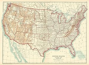 United States of America - General Map showing the Principal Topographical Features