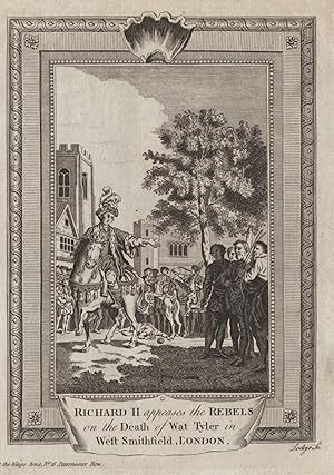 Richard II appeases the rebels on the death of Wat Tyler in West Smithfield, London