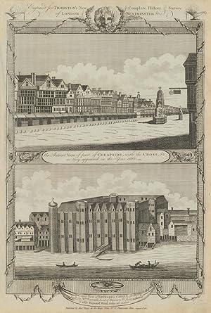 Part of Cheapside with the cross &c as they appeared in the year 1660 // An exact view of Baynard...