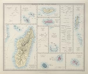 ISLANDS IN THE INDIAN OCEAN. Madagascar, Amirantes, Seychelle Archipelago, Socotra, Lakadive Isla...