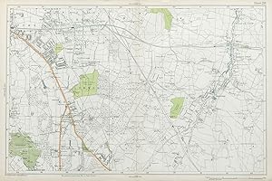 Sheet 28 from Bacon's 1920 London street atlas covering part of South East London inc. Bromley, O...