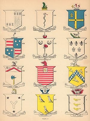 Plate 7 [Coats of arms of leading Irish families: 7 (McGill) - 53 (Ireland) - 70 (Swift) - 71 (Mo...