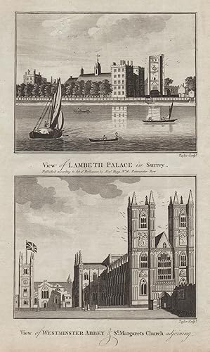 View of Lambeth Palace in Surrey // View of Westminster Abbey & St. Margaret's Church adjoining