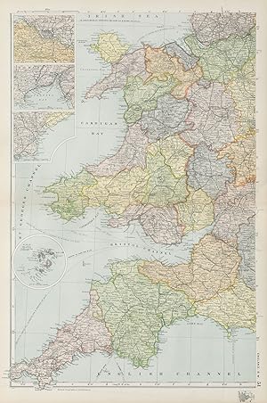 Seller image for [England & Wales - south west sheet] - Inset maps of Bristol; Gower; Cardiff for sale by Antiqua Print Gallery