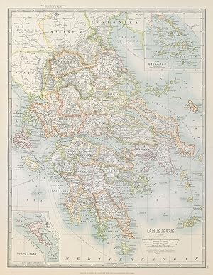 Greece; Inset maps of The Cyclades; Corfu & Paxo