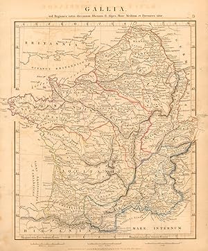 Seller image for Gallia vel Regiones intra Oceanum, Rhenum f1. Alpes, Mare Medium et Pyrenaeos sitae for sale by Antiqua Print Gallery