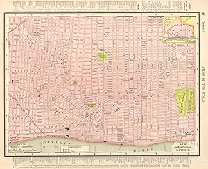 Map of the main portion of Detroit; Inset outline map of Detroit