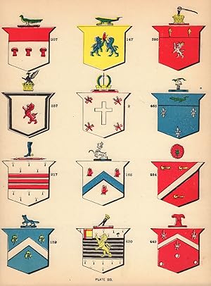 Plate 23 [Coats of arms of leading Irish families: 2 (Langan) - 147 (Flaherty, O'Flaherty) - 149 ...