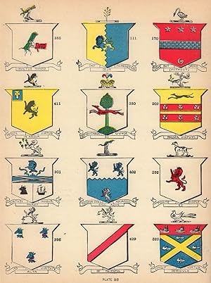 Plate 33 [Coats of arms of leading Irish families: 111 (Crofton) - 170 (Lindsay) - 202 (Palmer) -...