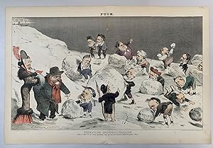 Premature Snowball-Rolling. Puck: - 'Don't be in a hurry gentlemen; there are three hot summers b...