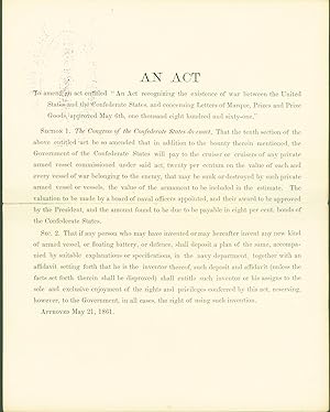 An Act to Amend an act entitled 'An Act recognizing the existence of war between the United State...