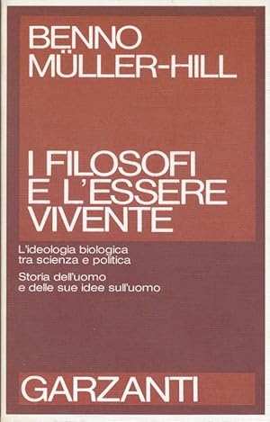 Imagen del vendedor de I filosofi e l'essere vivente a la venta por librisaggi