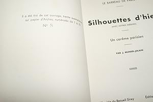 Seller image for SILHOUETTES D'HIER (AVEC LETTRES INEDITES)-UN CAREME PARISIEN for sale by Librairie RAIMOND