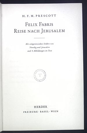 Imagen del vendedor de Felix Fabris Reise nach Jerusalem. a la venta por books4less (Versandantiquariat Petra Gros GmbH & Co. KG)