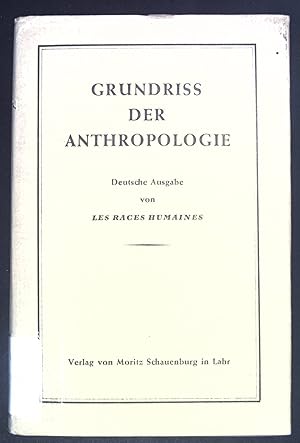 Seller image for Grundri der Anthropologie. for sale by books4less (Versandantiquariat Petra Gros GmbH & Co. KG)