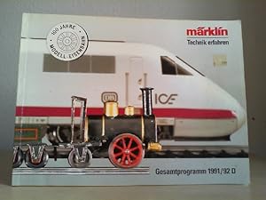 Bild des Verkufers fr Mrklin Technik erfahren - Modellbahnkatalog Gesamtprogramm 1991/92 D. zum Verkauf von Antiquariat im Schloss