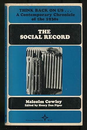 Seller image for Think Back on Us.A Contemporary Chronicle of the 1930s: The Social Record for sale by Between the Covers-Rare Books, Inc. ABAA