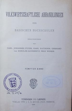Bild des Verkufers fr Die Entwicklung des Sparkassenwesens im Grossherzogtum Baden. zum Verkauf von Antiquariat Bookfarm