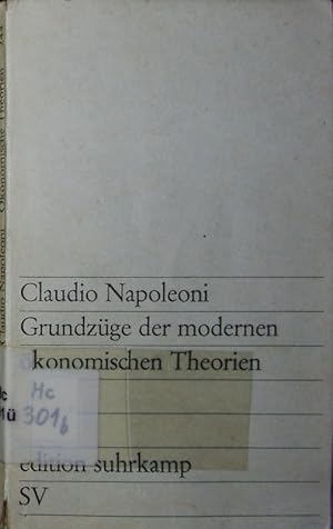 Imagen del vendedor de Grundzge der modernen konomischen Theorien. a la venta por Antiquariat Bookfarm