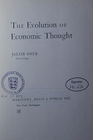 Bild des Verkufers fr The evolution of economic thought. zum Verkauf von Antiquariat Bookfarm