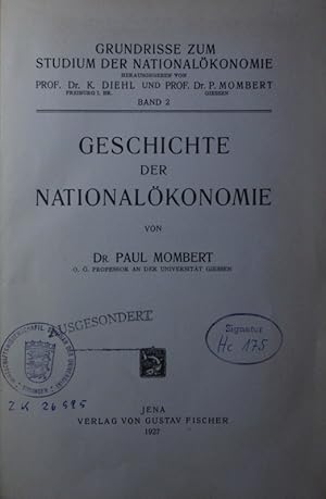 Seller image for Geschichte der Nationalkonomie. for sale by Antiquariat Bookfarm