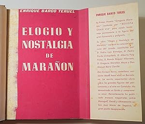 Seller image for ELOGIO Y NOSTALGIA DE GREGORIO MARAN - Barcelona 1961 for sale by Llibres del Mirall