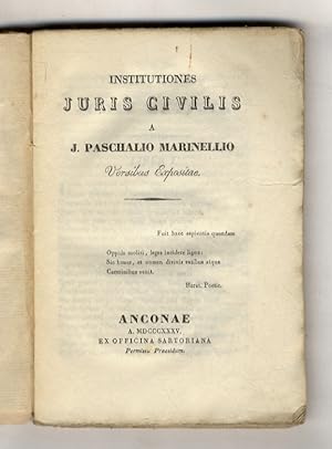 Institutiones Juris Civilis a J. Paschalio Marinellio versibus expositae.