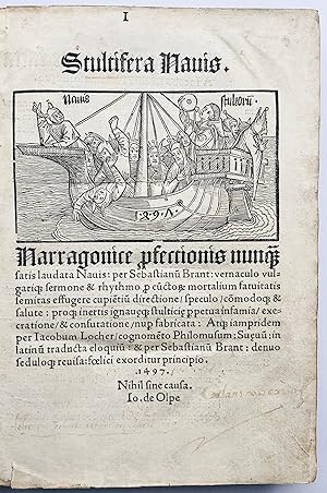 Seller image for Stultifera Navis. (Das Narrenschiff, lat. von Jacobus Locher Philomusus.) for sale by Antiquariat Steffen Vlkel GmbH