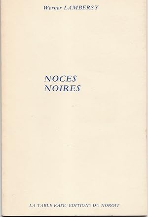 Imagen del vendedor de Noces noires a la venta por Librairie Franoise Causse
