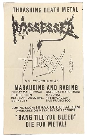 ORIGINAL AND HIGHLY SIGNIFICANT POSSESSED CONCERT POSTER