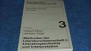 Bild des Verkufers fr Methoden der Literaturwissenschaft. / Literaturgeschichte und Interpretation. Teil: 1, Literaturgeschichte und Interpretation / Albert Klein ; Jochen Vogt zum Verkauf von Versandantiquariat Ingo Lutter