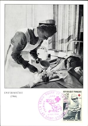 Maximum Ansichtskarte / Postkarte Französisches Rotes Kreuz, Infirmiere 1966, Krankenschwester