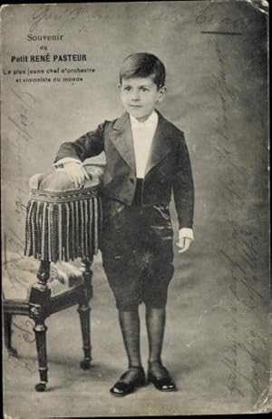 Ansichtskarte / Postkarte Petit René Pasteur, le plus jeune chef d'orchestre et violoniste du monde